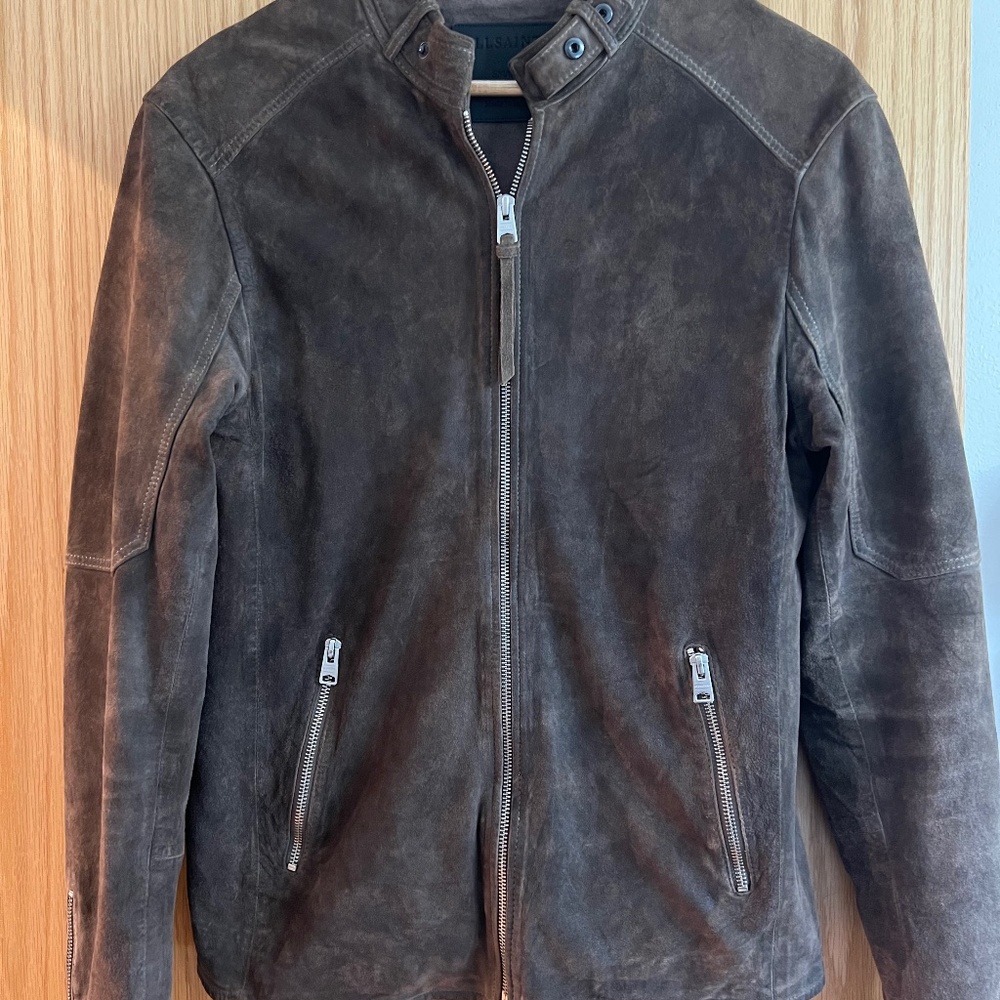 Men’s AllSaints Grantham Suede Jacket - light_taupe